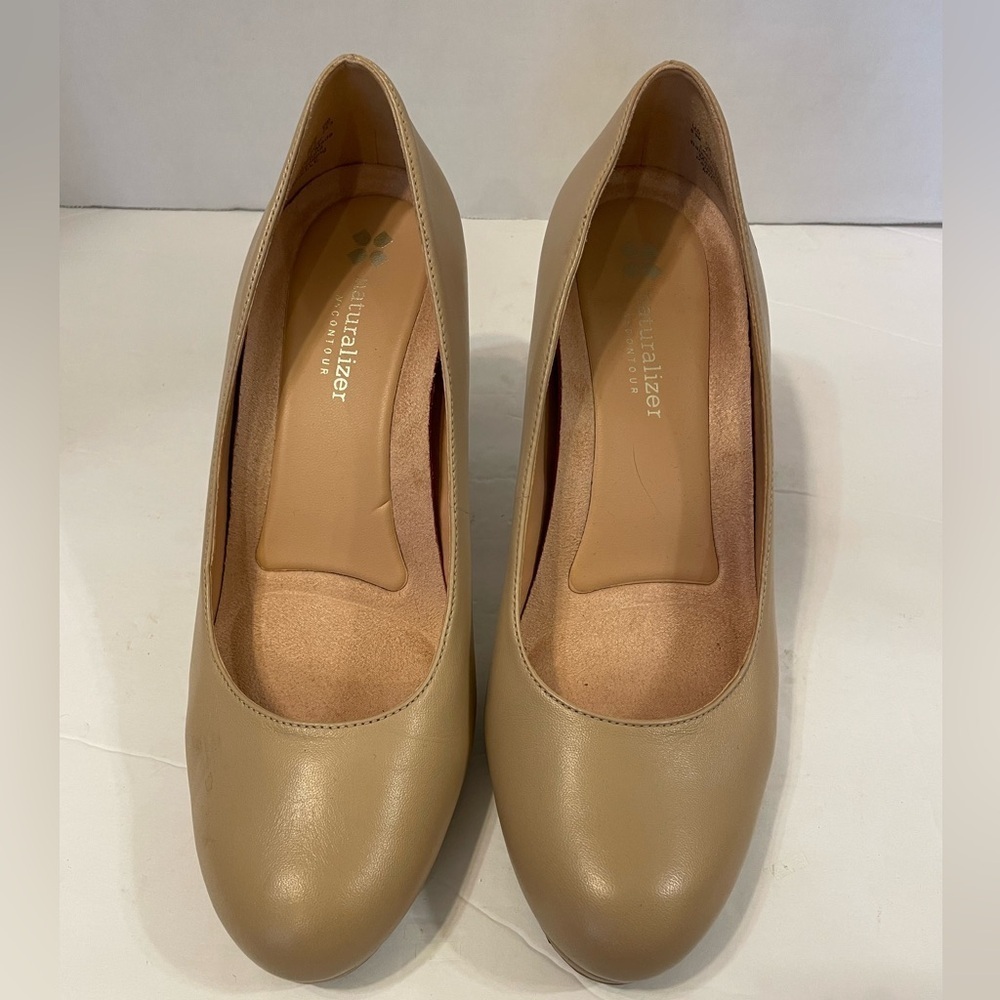 Naturalizer Nude Beige Leather Heel Shoes Size 8 1/2 M